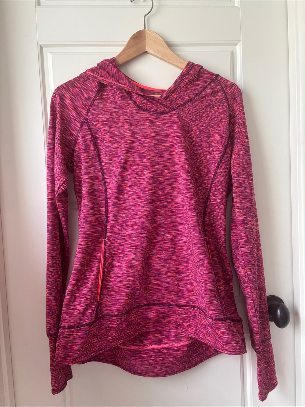 Tangerine Women's Pink Space-Dye Hooded Pullover
